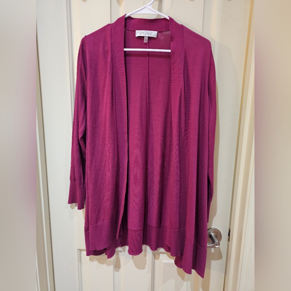 Purple Open Front Cardigan